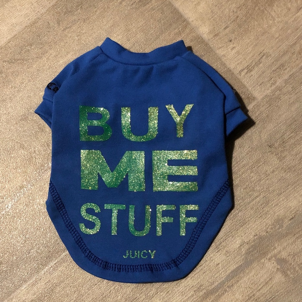 Juicy Couture Dog Tee with Glittery Green Text